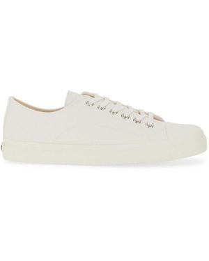 Moschino Edge Square-Toe Canvas Sneakers - White