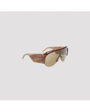 Phoebe Philo Half Bombé Sunglasses, Dark Khaki Tortoiseshell - Multicolor