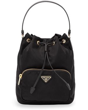 Prada Duet Re-Nylon Bucket Bag - Black