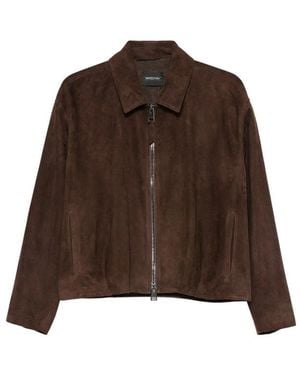 Simonetta Ravizza Jacket Cropped Suede - Brown