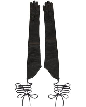 Givenchy Long Asymmetrical Gloves - Black