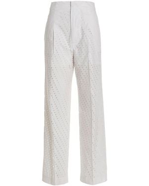 Nude Visible Button Jeans - White