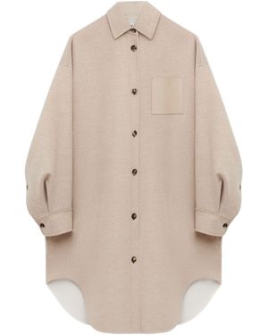 Loewe 6820 Sandstone Wool Cashmere Coat - Natural