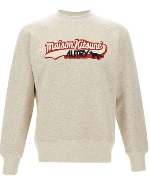 Maison Kitsuné Logo Crewneck Sweatshirt - White