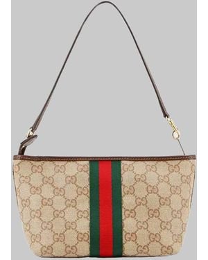 Gucci Pouch With Strap And Web - White