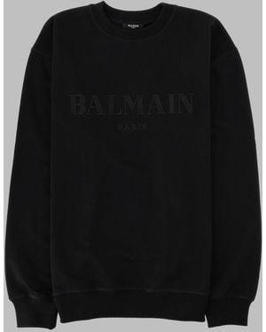 Balmain Sweatshirt Embroidered Vintage Effect - Black