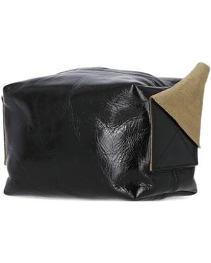 Uma Wang Leather Tofu Small Shoulder Bag - Black