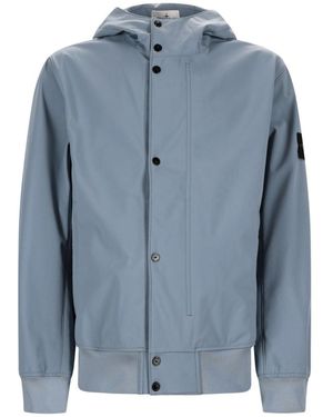 Stone Island Parka Con Cappuccio - Blue