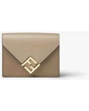 Fendi "Diamonds" Tri-Folds Wallet - Natural