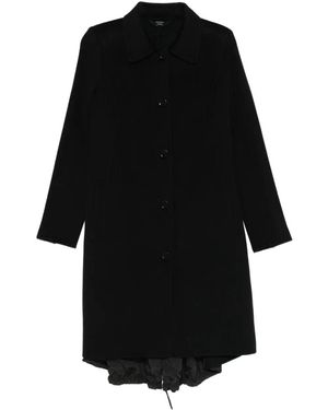 High Single-Breasted Coat - Black