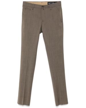 Jacob Cohen Melange Virgin Wool Elastane Pants - Gray