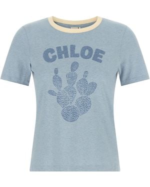 Chloé Graphic Print T-Shirt - Blue
