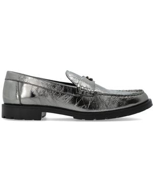 COACH Jocelyn Crinkle Leather Logo Loafers - White