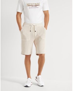 Brunello Cucinelli Rope Cotton Knit Drawstring Shorts - Natural