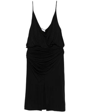 IRO Helya Split V-Neck Midi Dress - Black