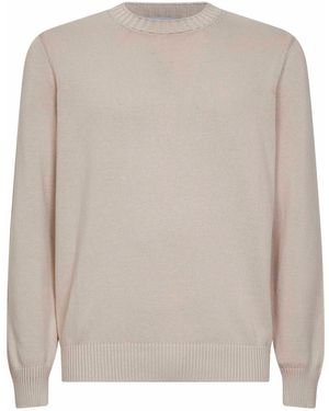 D 40 Cotton Knit Crewneck Sweater - White
