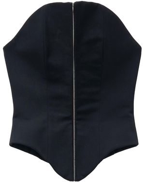 McQueen Wool Corset With Zip - Blue