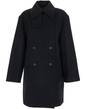 TOTEME Double-Breasted Coat Wool - Blue