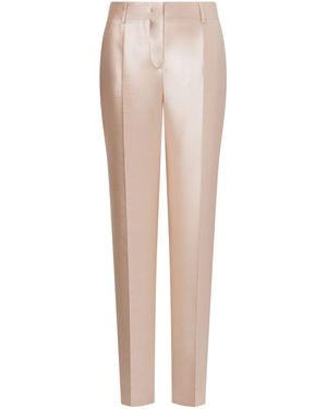 Alberta Ferretti Mikado Tailored Pants Silk - Natural