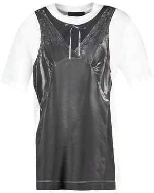 Simone Rocha Patchwork Trompe L'Oeil T-Shirt - Gray