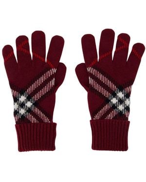 Burberry Core Check Gloves - Red