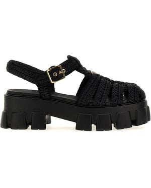 Prada 'Monolith' Sandals - Black