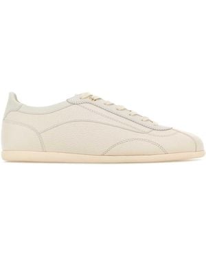 Brunello Cucinelli Ivory Leather Sneakers - White