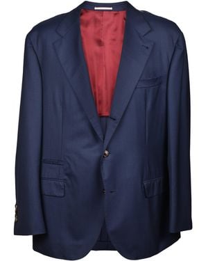Brunello Cucinelli Colored Virgin Wool Suit - Blue