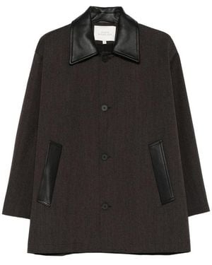 Studio Nicholson Single-Breasted Coat Meter Leather - Black