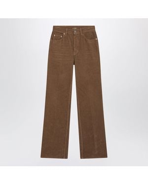 Saint Laurent 1970S Fall Leaf Corduroy Pants - Brown