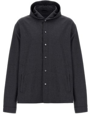 Herno Giacca Corta Con Cappuccio - Black