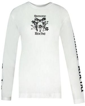Simone Rocha Coming Up Roses T-Shirt - White