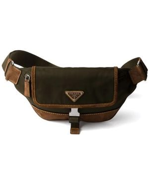Prada Re-Nylon And Suede Belt Bag - Brown