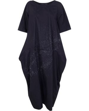 Maria Calderara Crinkled Cotton Long Dress - Blue