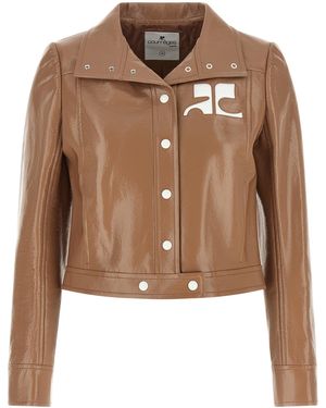 Courreges 'Reedition Vinyl' Jacket - Brown