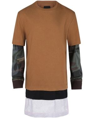 Givenchy Overlapped Long Sleeve T-Shirt - Brown