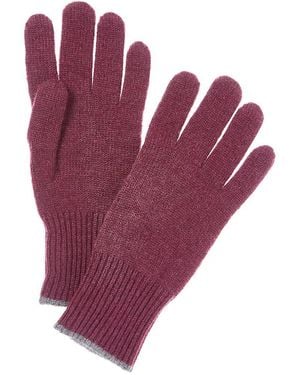 Brunello Cucinelli Bordeaux Cashmere Knit Gloves - Purple