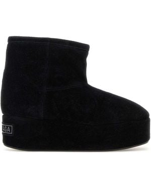 Balenciaga Suede Alaska Ankle Boots - Black