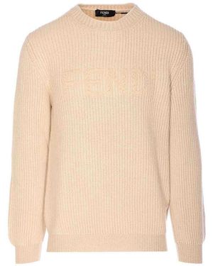 Fendi Logo Sweater - Natural