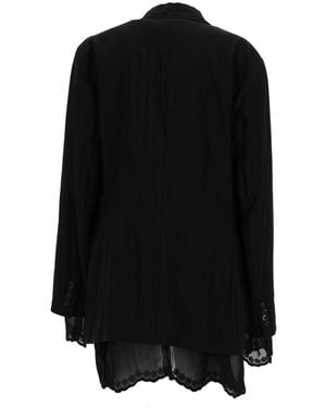 Our Legacy Longline Blazer With Lace Hem - Black