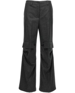 P.A.R.O.S.H. Wool And Cashmere Blend Cargo Pants - Gray