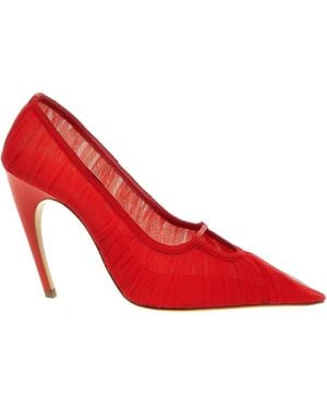 Nensi Dojaka Tulle Pumps - Red
