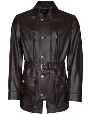 Brunello Cucinelli Dark Leather Jacket - Black