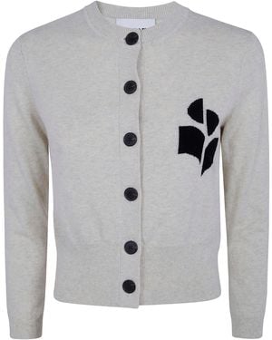 Isabel Marant "Newton" Classic Roundneck Cardigan - Gray