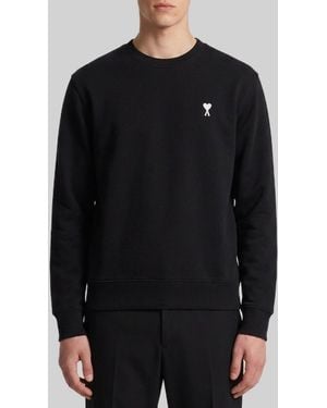 Ami Paris Ami De Coeur Crewneck Sweatshirt - Black