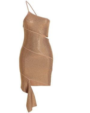 ANDREADAMO Sequin One Shoulder Dress - Natural