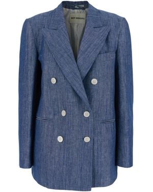 Roy Rogers Double-Breasted Jacket Chambray Rinse - Blue
