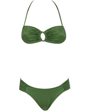 Anjuna Bandeau Bikini With Ties - Green
