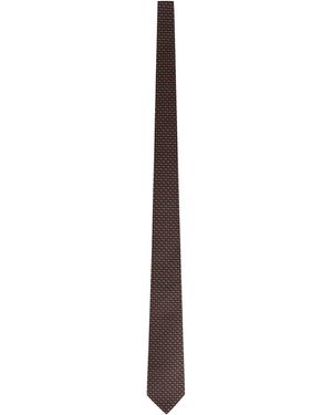 Gucci Jacquard Silk Tie - Brown