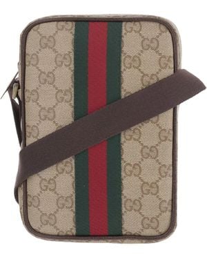 Gucci Gg Mini Bag With Web - Gray
